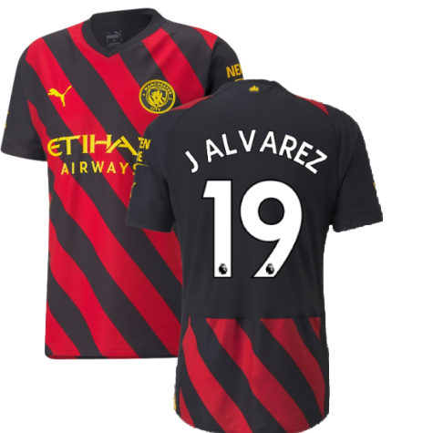 2022-2023 Man City Authentic Away Shirt (J ALVAREZ 19)