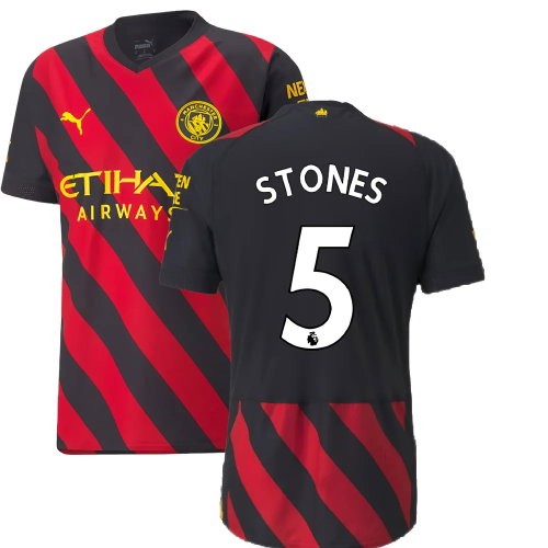 2022-2023 Man City Authentic Away Shirt (STONES 5)