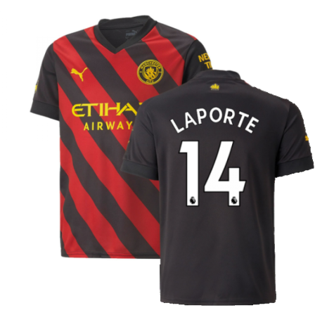 2022-2023 Man City Away Shirt (Kids) (LAPORTE 14)