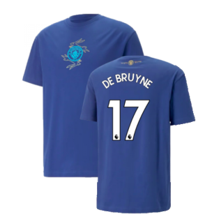 2022-2023 Man City Chinese New Year Graphic Tee (Blue) (De Bruyne 17)