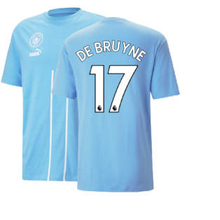 2022-2023 Man City FtblCulture Tee (Blue) (DE BRUYNE 17)