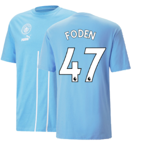 2022-2023 Man City FtblCulture Tee (Blue) (FODEN 47)
