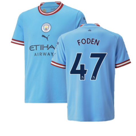 2022-2023 Man City Home Shirt (Kids) (FODEN 47)