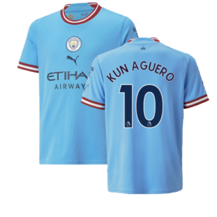 2022-2023 Man City Home Shirt (Kids) (KUN AGUERO 10)