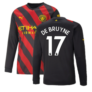 2022-2023 Man City Long Sleeve Away Shirt (DE BRUYNE 17)