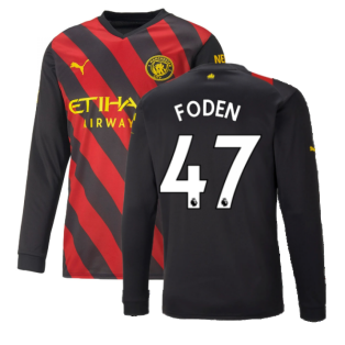 2022-2023 Man City Long Sleeve Away Shirt (FODEN 47)