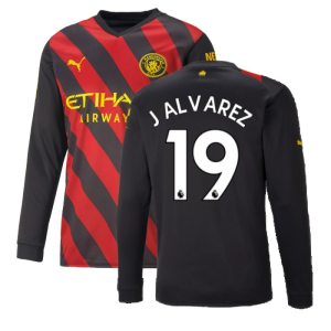 2022-2023 Man City Long Sleeve Away Shirt (J ALVAREZ 19)