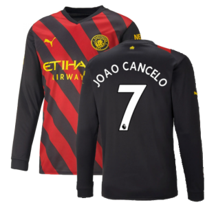 2022-2023 Man City Long Sleeve Away Shirt (JOAO CANCELO 7)
