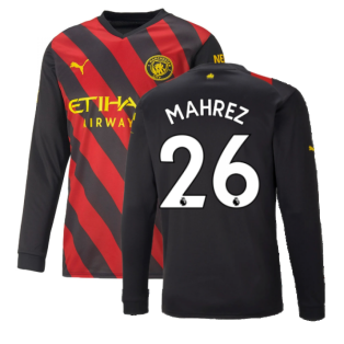 2022-2023 Man City Long Sleeve Away Shirt (MAHREZ 26)