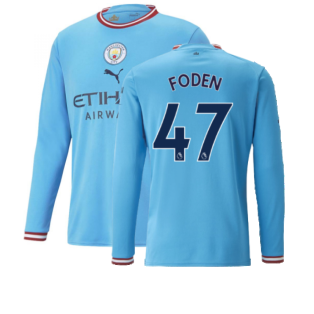 2022-2023 Man City Long Sleeve Home Shirt (FODEN 47)