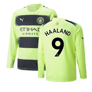 2022-2023 Man City Long Sleeve Third Shirt (HAALAND 9)