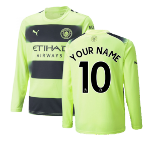 2022-2023 Man City Long Sleeve Third Shirt (Your Name)