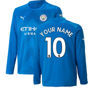 2022-2023 Man City LS Goalkeeper Shirt (Electric Blue) - Kids