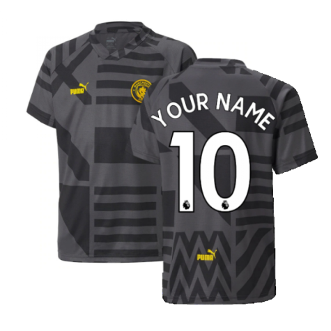 2022-2023 Man City Pre-Match Jersey (Black) - Kids (Your Name)