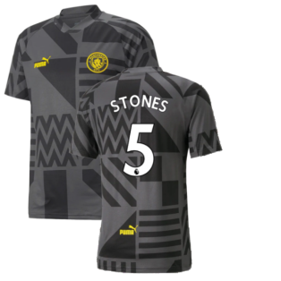 2022-2023 Man City Pre-Match Jersey (Black) (STONES 5)