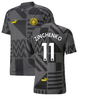 2022-2023 Man City Pre-Match Jersey (Black) (ZINCHENKO 11)