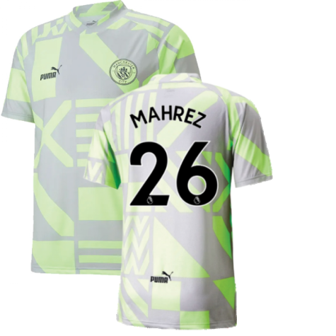 2022-2023 Man City Pre-Match Jersey (Grey Violet) (MAHREZ 26)