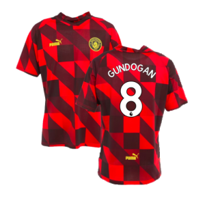 2022-2023 Man City Pre-Match Jersey (Tango Red) (GUNDOGAN 8)