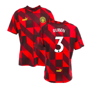 2022-2023 Man City Pre-Match Jersey (Tango Red) (RUBEN 3)