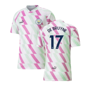 2022-2023 Man City Pre-Match Shirt (White) (DE BRUYNE 17)