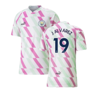 2022-2023 Man City Pre-Match Shirt (White) (J ALVAREZ 19)