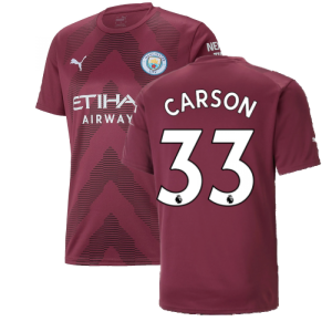 2022-2023 Man City SS Goalkeeper Shirt (Grape Wine) (Carson 33)