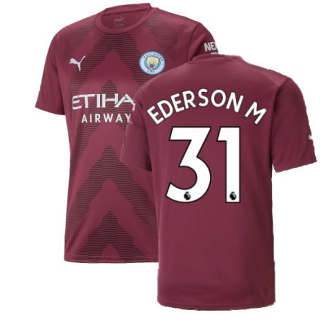 2022-2023 Man City SS Goalkeeper Shirt (Grape Wine) (EDERSON M 31)