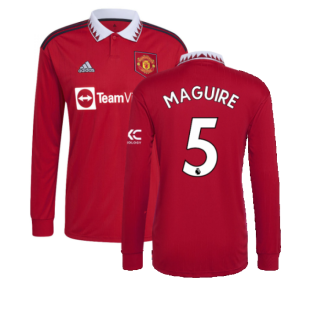 2022-2023 Man Utd Long Sleeve Home Shirt (MAGUIRE 5)