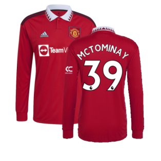 2022-2023 Man Utd Long Sleeve Home Shirt (McTOMINAY 39)