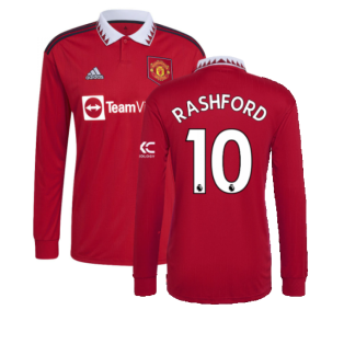 2022-2023 Man Utd Long Sleeve Home Shirt (RASHFORD 10)