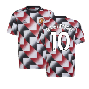 2022-2023 Man Utd Pre-Match Shirt (White) - Kids (RASHFORD 10)
