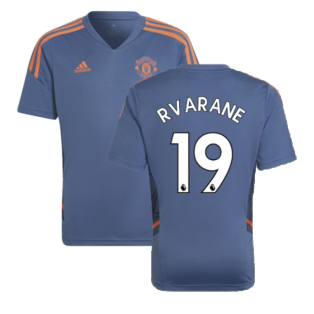 2022-2023 Man Utd Training Shirt (Blue) - Kids (R.VARANE 19)