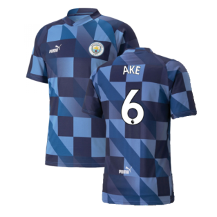 2022-2023 Manchester City Pre-Match Jersey (Blue-Navy) (Ake 6)