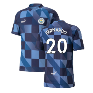 2022-2023 Manchester City Pre-Match Jersey (Blue-Navy) (Bernardo 20)