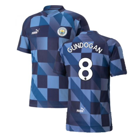 2022-2023 Manchester City Pre-Match Jersey (Blue-Navy) (Gundogan 8)