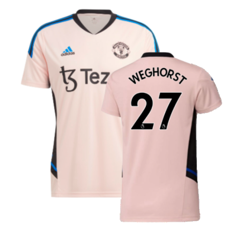 2022-2023 Manchester United Condivo Training Jersey (Pink) (Weghorst 27)