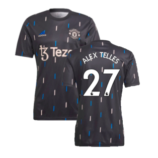 2022-2023 Manchester United Pre-Match Jersey (Black) (ALEX TELLES 27)