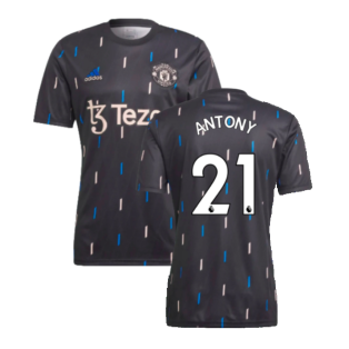 2022-2023 Manchester United Pre-Match Jersey (Black) (ANTONY 21)