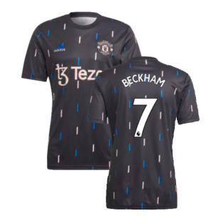 2022-2023 Manchester United Pre-Match Jersey (Black) (BECKHAM 7)