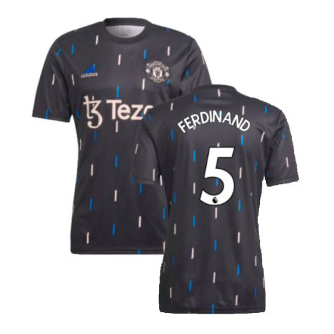 2022-2023 Manchester United Pre-Match Jersey (Black) (FERDINAND 5)