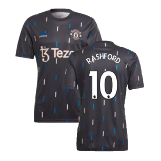 2022-2023 Manchester United Pre-Match Jersey (Black) (RASHFORD 10)