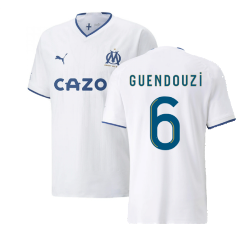 2022-2023 Marseille Authentic Home Shirt (GUENDOUZI 6)