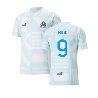 2022-2023 Marseille Pre-Match Jersey (Blue) (MILIK 9)