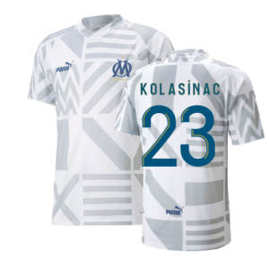 2022-2023 Marseille Pre-Match Jersey (White) (KOLASINAC 23)