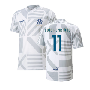 2022-2023 Marseille Pre-Match Jersey (White) (LUIS HENRIQUE 11)