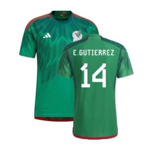 2022-2023 Mexico Authentic Home Shirt (E.GUTIERREZ 14)