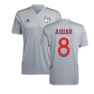 2022-2023 Olympique Lyon Training Jersey (Halo Silver) (AOUAR 8)