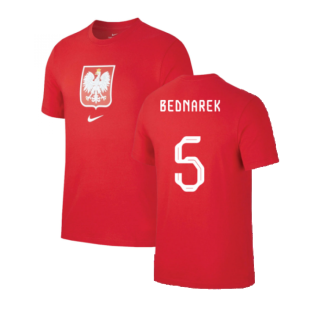 2022-2023 Poland World Cup Crest Tee (Red) (Bednarek 5)