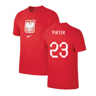 2022-2023 Poland World Cup Crest Tee (Red) (Piatek 23)