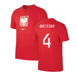 2022-2023 Poland World Cup Crest Tee (Red) (Wieteska 4)